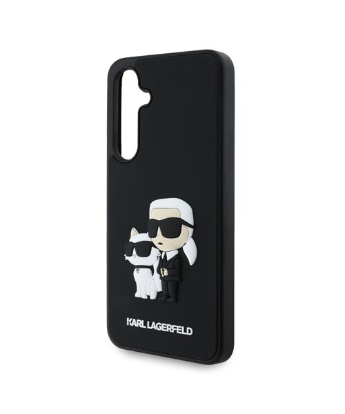 Karl Lagerfeld 3D Rubber Karl and Choupette Zadní Kryt pro Samsung Galaxy S24 FE Black