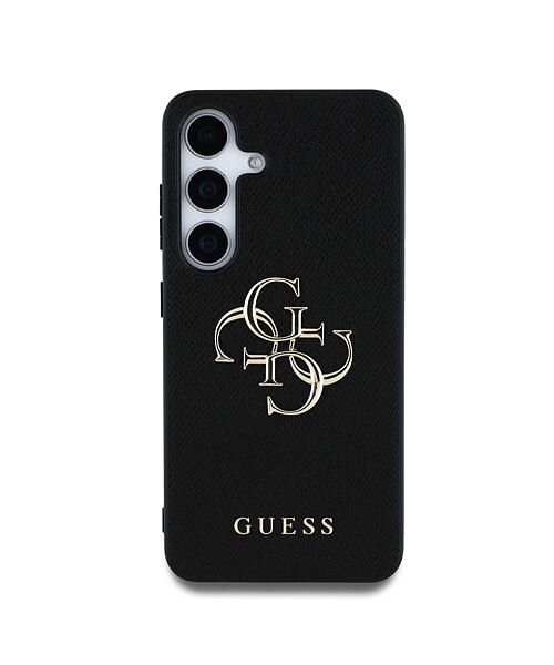 Guess PU Grained 4G Metal Logo Zadní Kryt pro Samsung Galaxy S25 Black