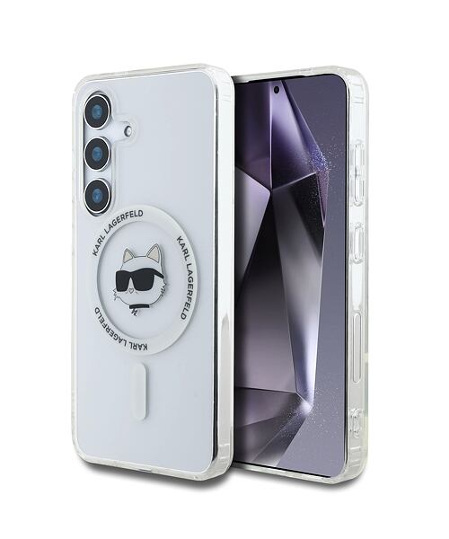 Karl Lagerfeld IML Choupette Head MagSafe Zadní Kryt pro Samsung Galaxy S25+ Transparent
