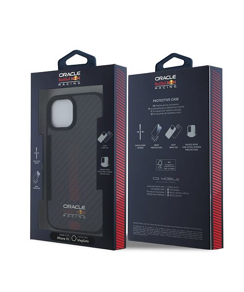 Red Bull Carbon Powerbar MagSafe Zadní Kryt pro iPhone 15 Black