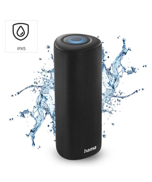 Hama Pipe 3.0, Bluetooth reproduktor, vodě odolný podle IPX5, 24 W, 10 světelných, režimů, černý