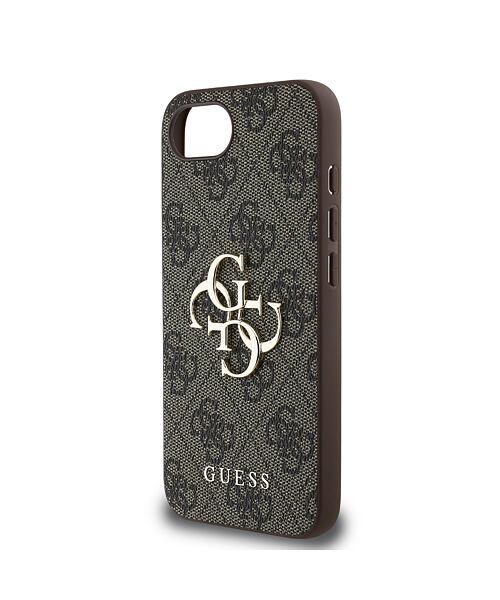 Guess PU 4G Metal Logo Zadní Kryt pro iPhone 16e Brown