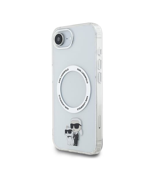 Karl Lagerfeld IML Karl and Choupette MagSafe Zadní Kryt pro iPhone 16e Transparent