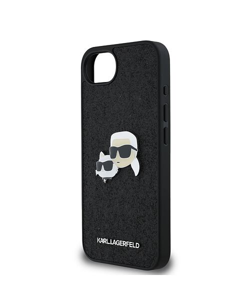 Karl Lagerfeld Fixed Glitter Metal K&CH Zadní Kryt pro iPhone 16e Black