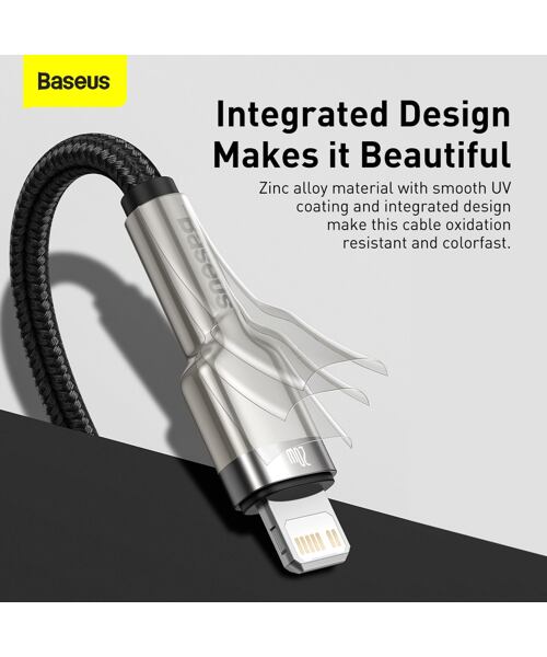 Baseus Cafule Metal Series Datový Kabel USB-C - Lightning 20W 2m Black