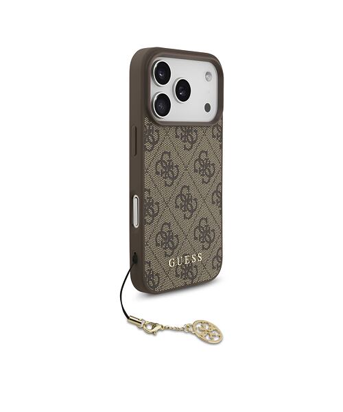 Guess 4G Charm MagSafe Zadní Kryt pro iPhone 17 Pro Tone on Tone Brown