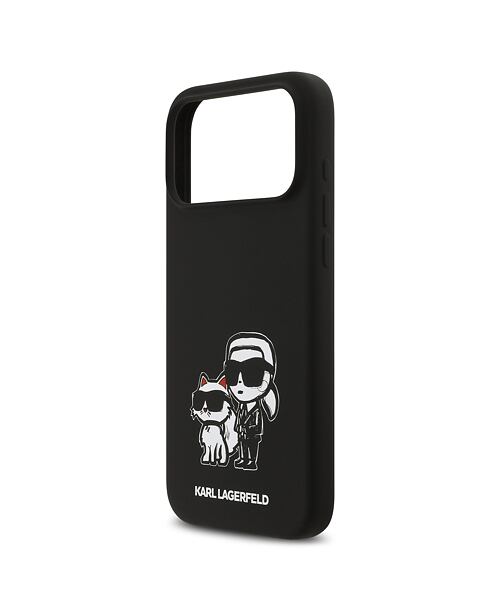 Karl Lagerfeld Liquid Silicone K&CH Sketch MagSafe Zadní Kryt pro iPhone 17 Pro Max Black