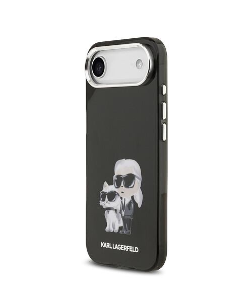 Karl Lagerfeld IML Aquarelle Karl and Choupette Zadní Kryt pro iPhone Air Black