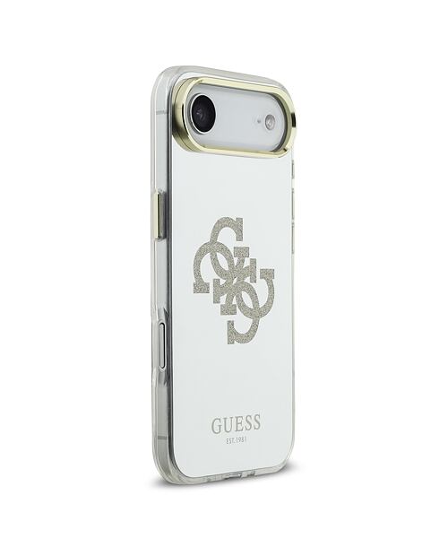 Guess PC/TPU Mirror 4G Glitter Logo MagSafe Zadní Kryt pro iPhone Air Gold