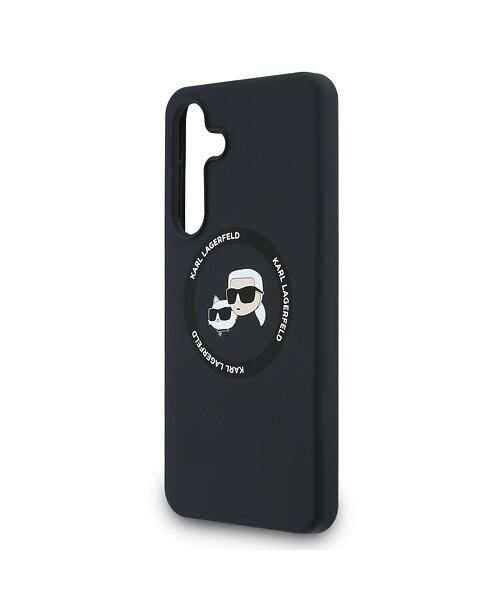Karl Lagerfeld Liquid Silicone K&CH Heads MagSafe Zadní Kryt pro Samsung Galaxy S25 FE Black