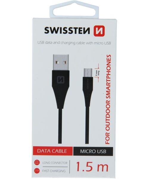 SWISSTEN Datový Kabel USB/Micro USB 1,5m Black