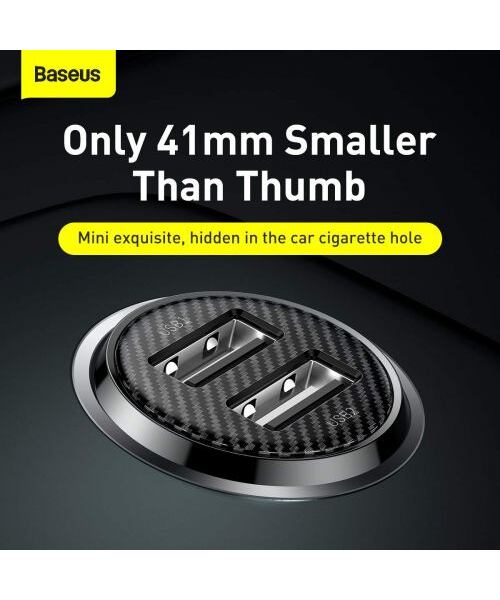 Baseus CCALLP-01 Grain Pro Nabíječka do Auta 2xUSB 4.8A Black