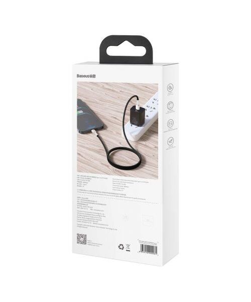 Baseus Cafule Metal Series Datový Kabel USB-C - Lightning 20W 1m Black