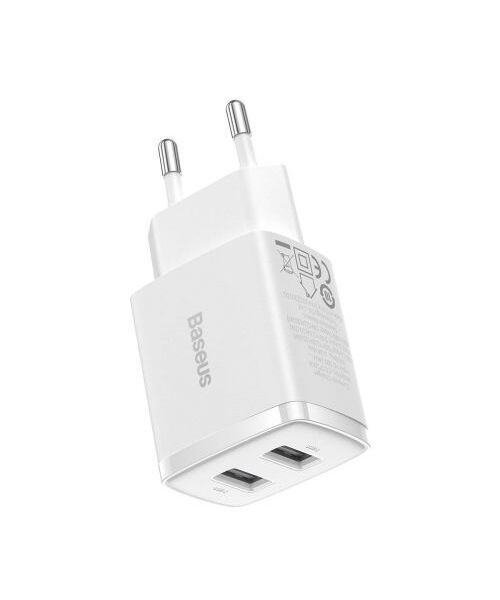 Baseus CCXJ010202 Compact Nabíječka 2xUSB 10,5W White