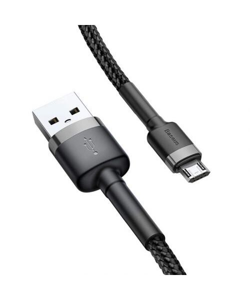 Baseus Micro USB Cafule Cable 2.4A 1m Gray + Black (CAMKLF-BG1)