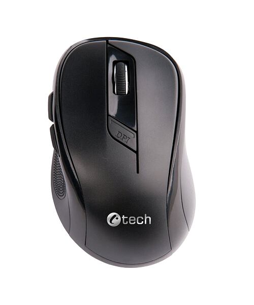 C-TECH Myš WLM-02/Ergonomická/Optická/Pro praváky/1 600 DPI/Bezdrátová USB/Černá