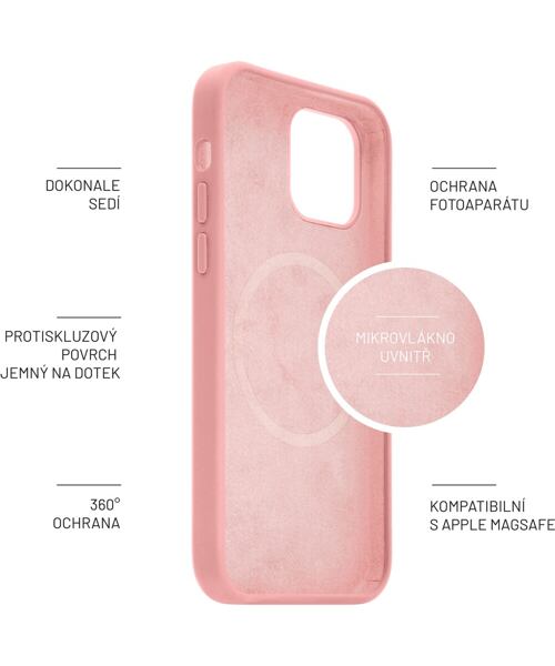 Zadní kryt FIXED MagFlow s podporou MagSafe pro Apple iPhone 14, růžový