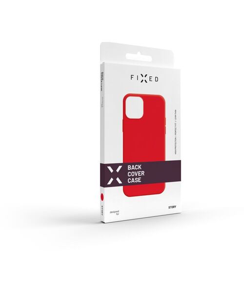Zadní pogumovaný kryt FIXED Story pro Apple iPhone 13 Mini, červený