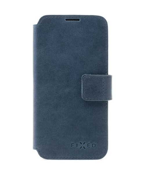 Kožené pouzdro typu kniha FIXED ProFit pro Apple iPhone 14 Pro Max, modré