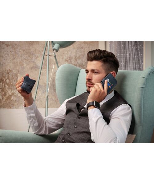 Kožené pouzdro typu kniha FIXED ProFit pro Apple iPhone 13 Pro Max, modré