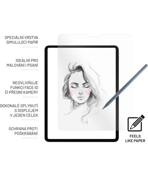 Ochranné tvrzené sklo FIXED PaperGlass Screen Protector pro Apple iPad Pro 12,9" (2018/2020/2021/202