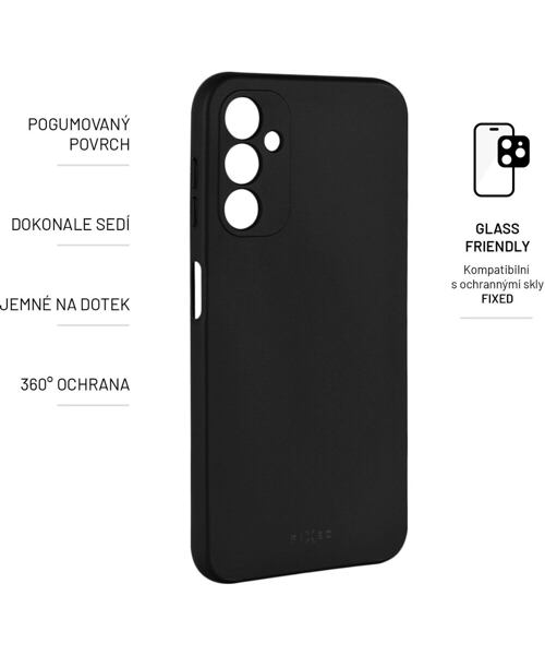 Zadní pogumovaný kryt FIXED Story pro Samsung Galaxy A14/A14 5G, černý