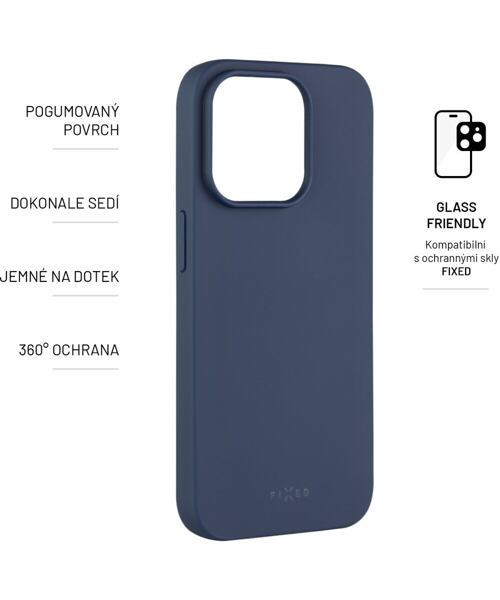 Zadní pogumovaný kryt FIXED Story pro Apple iPhone 14 Pro, modrý