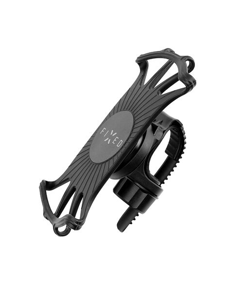 Odnímatelný silikonový držák mobilního telefonu na kolo FIXED Bikee 2, černý