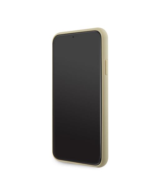 Guess Rhinestones Triangle Metal Logo Kryt pro iPhone 11 Pro Max Gold