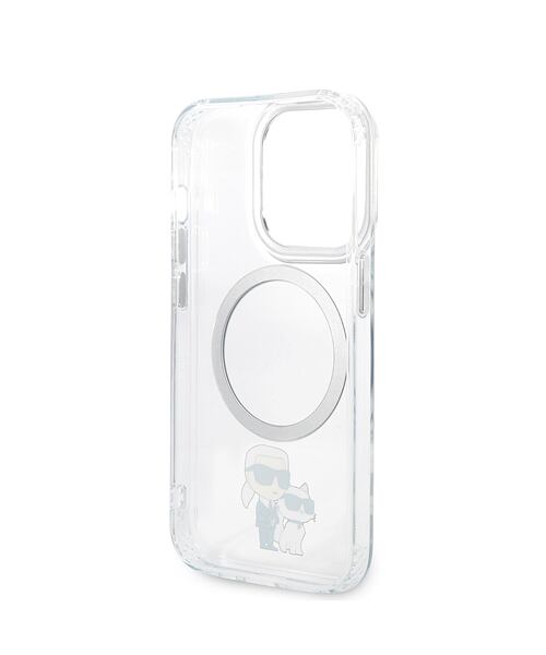 Karl Lagerfeld IML Karl and Choupette MagSafe Zadní Kryt pro iPhone 14 Pro Max Transparent