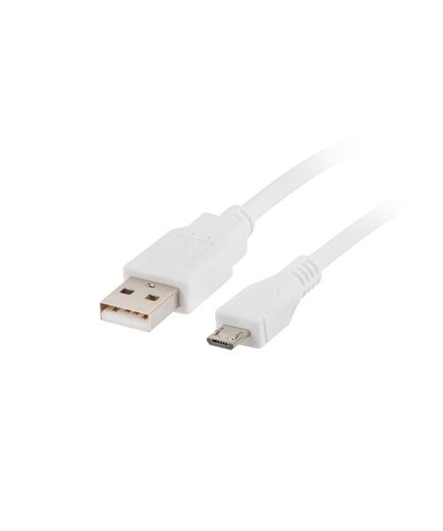 NATEC LANBERG Kabel USB 2.0 AM/Micro, 1m, bílý