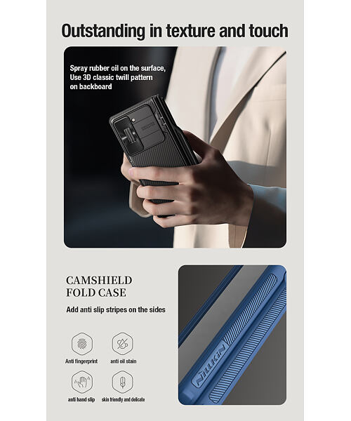 Nillkin CamShield FOLD Slot+Stand Zadní Kryt pro Samsung Galaxy Z Fold 5 Black