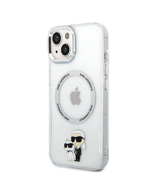 Karl Lagerfeld IML Karl and Choupette MagSafe Zadní Kryt pro iPhone 15 Transparent