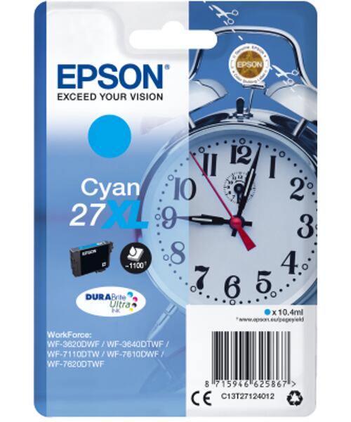 Epson Singlepack Cyan 27XL DURABrite Ultra Ink