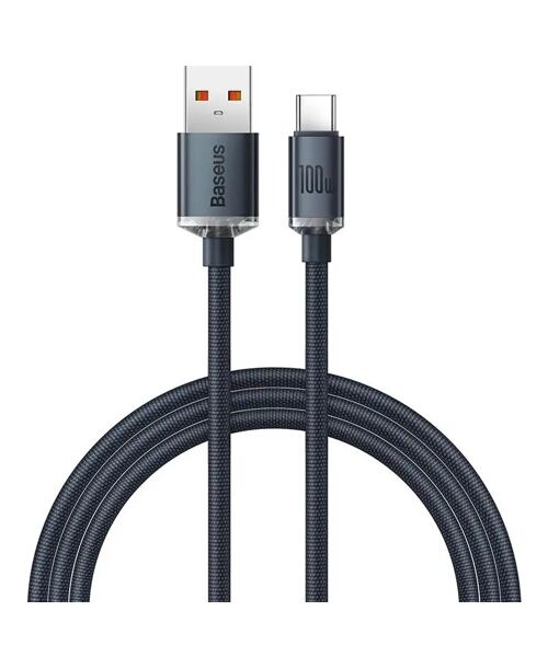 Baseus CAJY000401 Crystal Shine Series Datový Kabel USB - USB-C 100W 1,2m Black