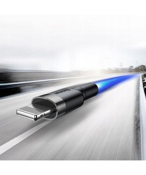 Baseus datový kabel Cafule Lightning 0,5m 2,4A šedo-černý