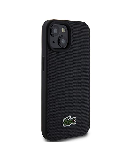 Lacoste Iconic Petit Pique Woven Logo Magsafe Zadní Kryt pro iPhone 15 Black