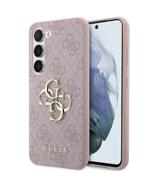 Guess PU 4G Metal Logo Zadní Kryt pro Samsung Galaxy A55 5G Pink