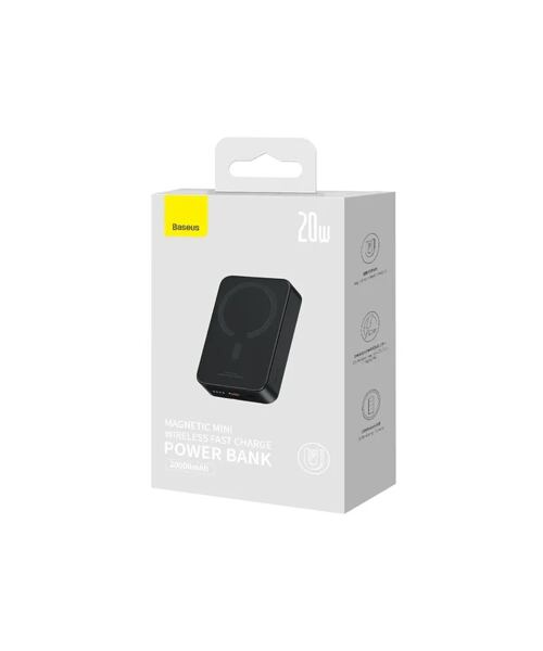Baseus Magnetická Powerbanka 20000mAh 20W Black