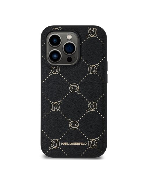 Karl Lagerfeld PU Karl Heads Pattern Magsafe Zadní Kryt pro iPhone 14 Pro Max Black