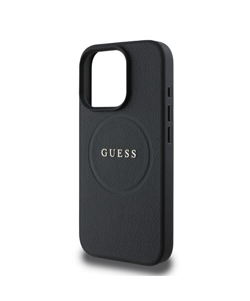 Guess PU Grained Classic Logo MagSafe Zadní Kryt pro iPhone 16 Pro Black
