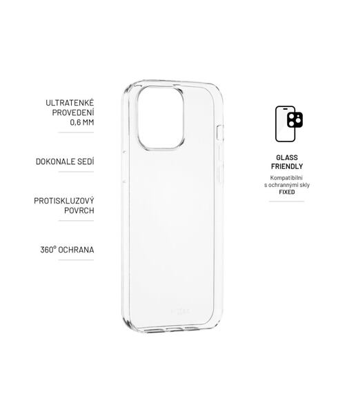 Ultratenký TPU gelový kryt FIXED Story Slim pro Apple iPhone 14 Pro Max, 0,6 mm, čirý