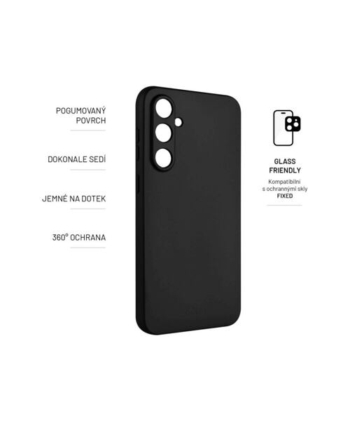 Zadní pogumovaný kryt FIXED Story pro Samsung Galaxy S23 FE, černý