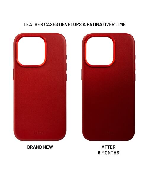 Kožený zadní kryt FIXED MagLeather s podporou MagSafe pro Apple iPhone 14, červený