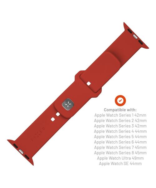 Set silikonových řemínků FIXED Silicone Sporty Strap pro Apple Watch 42/44/45/46mm, červený