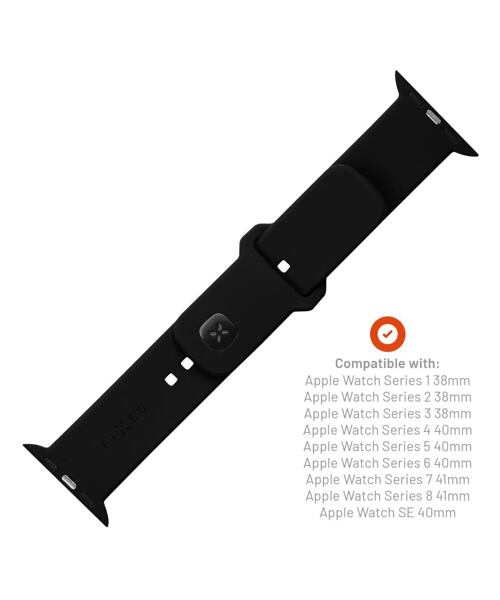 Set silikonových řemínků FIXED Silicone Sporty Strap pro Apple Watch 38/40/41mm, černý