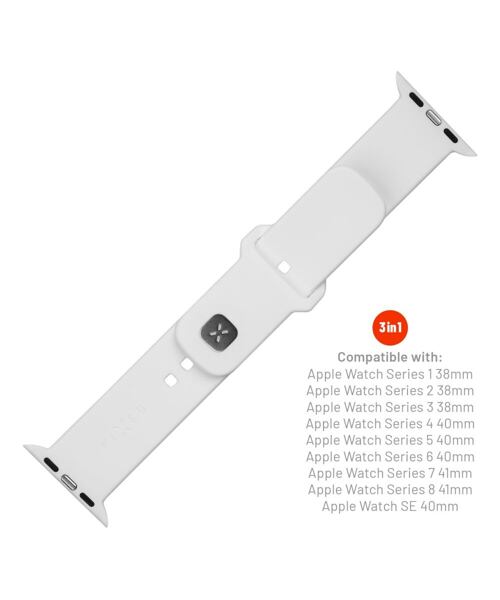 Set silikonových řemínků FIXED Silicone Sporty Strap pro Apple Watch 38/40/41mm, bílý