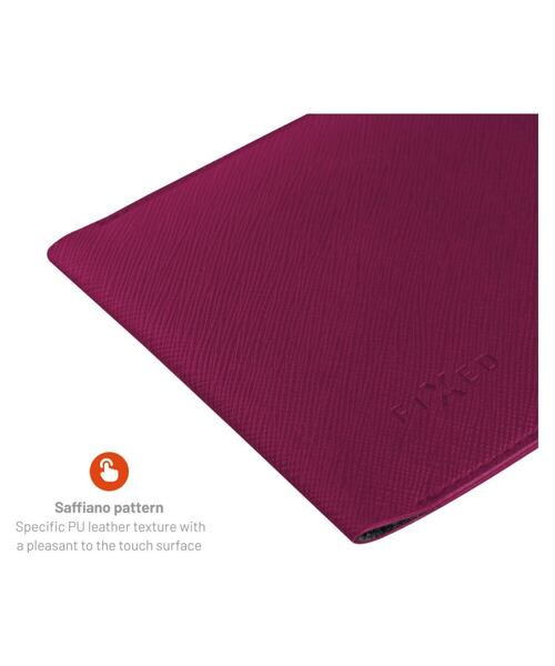 Taštička přes rameno s kapsou FIXED Verona s černou šňůrkou pro mobilní telefony do 7", vínová