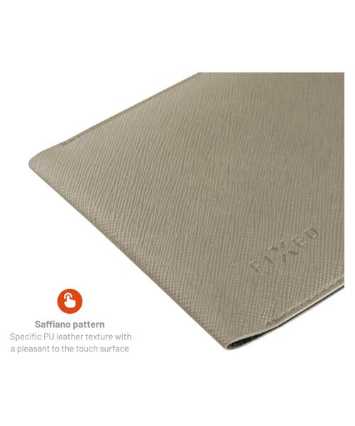 Taštička přes rameno s kapsou FIXED Verona s černou šňůrkou pro mobilní telefony do 7", krémová