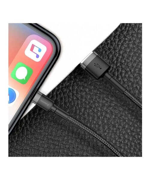 Baseus datový kabel Cafule Lightning 0,5m 2,4A šedo-černý